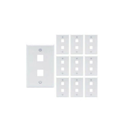 10 Packs Wall Plate 2 Port White Unbreakable Toggle Outlet Cover