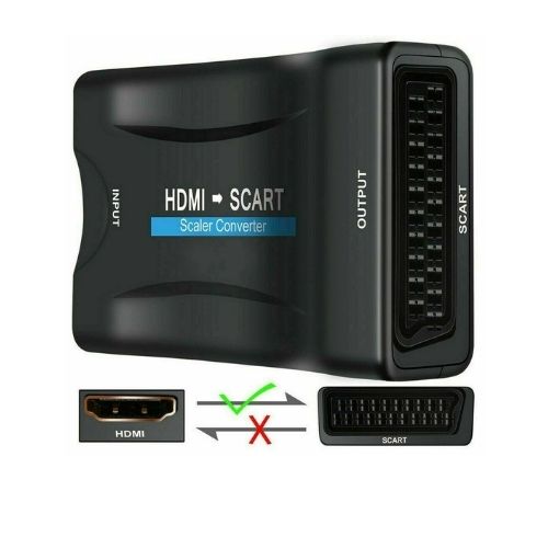 HDMI to Scart Adapter 1080P HD Video Audio Composite Converter USB Cable Cord