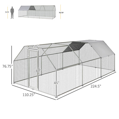 Large Metal Walk-In Chicken Coop Run Cage Outdoor Cover