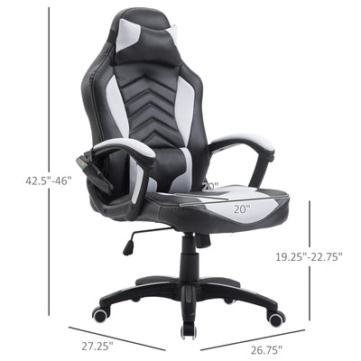Office Ergomomic Heated Vibrating Massage Chair PU Leather  Swivel Computer Seat