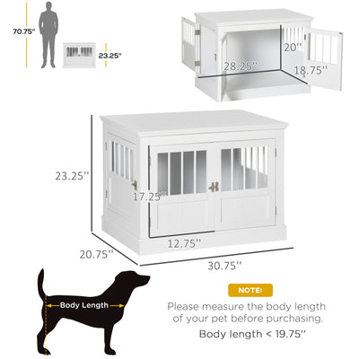 Indoor Dog Crate End Table Pet Kennel W/ Large Entrance Magnetic Doors