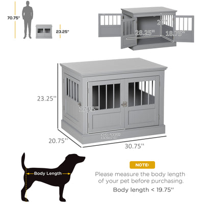 Indoor Dog Crate End Table Pet Kennel W/ Large Entrance Magnetic Doors