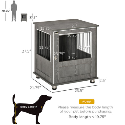 Wooden Dog Crate with Furniture Style for Small Dogs, Indoor End Table