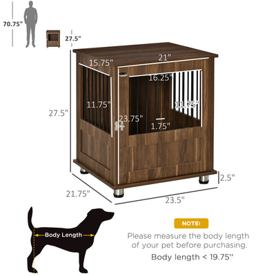 Wooden Dog Crate with Furniture Style for Small Dogs, Indoor End Table