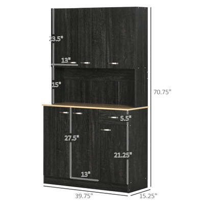 HOMCOM Modern Freestanding Kitchen Buffet with Hutch Pantry Hutch w/ Storage