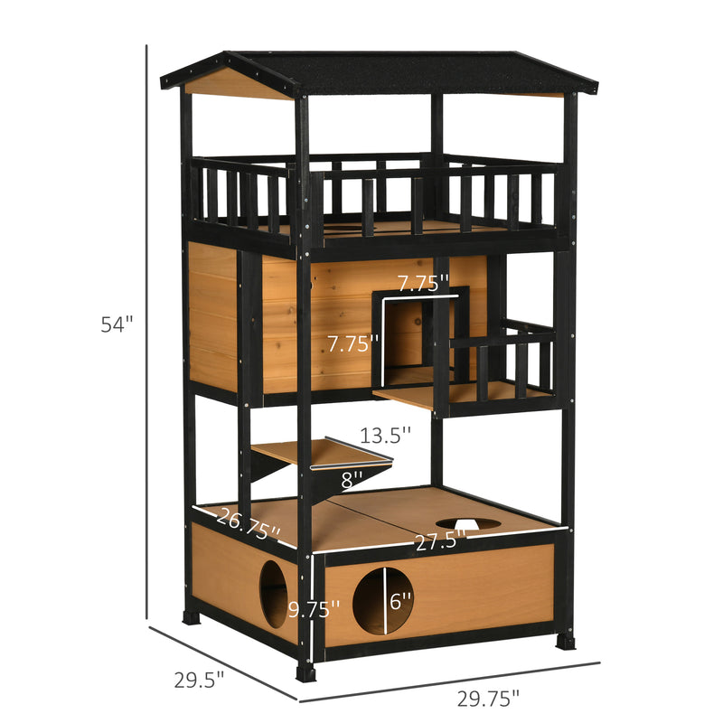 Feral Cat House, Kitten Shelter, w/ Escape Door, Jumping Platform