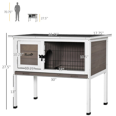 Large Bunny Cage w/ Fir Wood Construction and Locking Door, Perfect for Bunnies