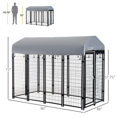 Medium Outdoor Dog Kennel Run House Crate Cage Anti-UV Roof Patio Pet Shelter