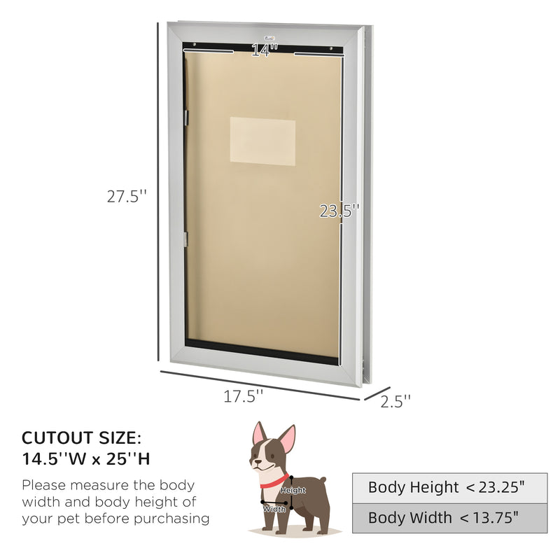 2 Way Locking Pet Door, Aluminium Cat Flap, w/ Magnetic Closure