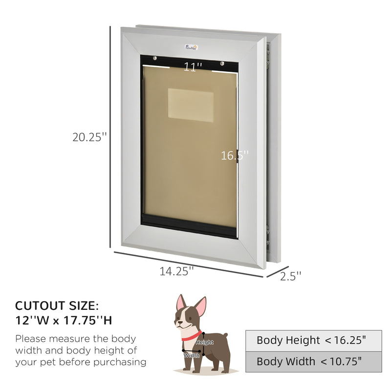 2 Way Locking Pet Door, Aluminium Cat Flap, w/ Magnetic Closure