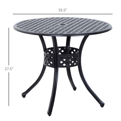 Square/Round Cast Aluminum Outdoor Dining Table Garden Patio Furniture Black