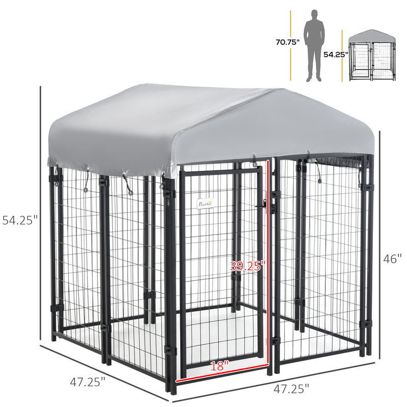 Medium Outdoor Dog Kennel Run House Crate Cage Anti-UV Roof Patio Pet Shelter