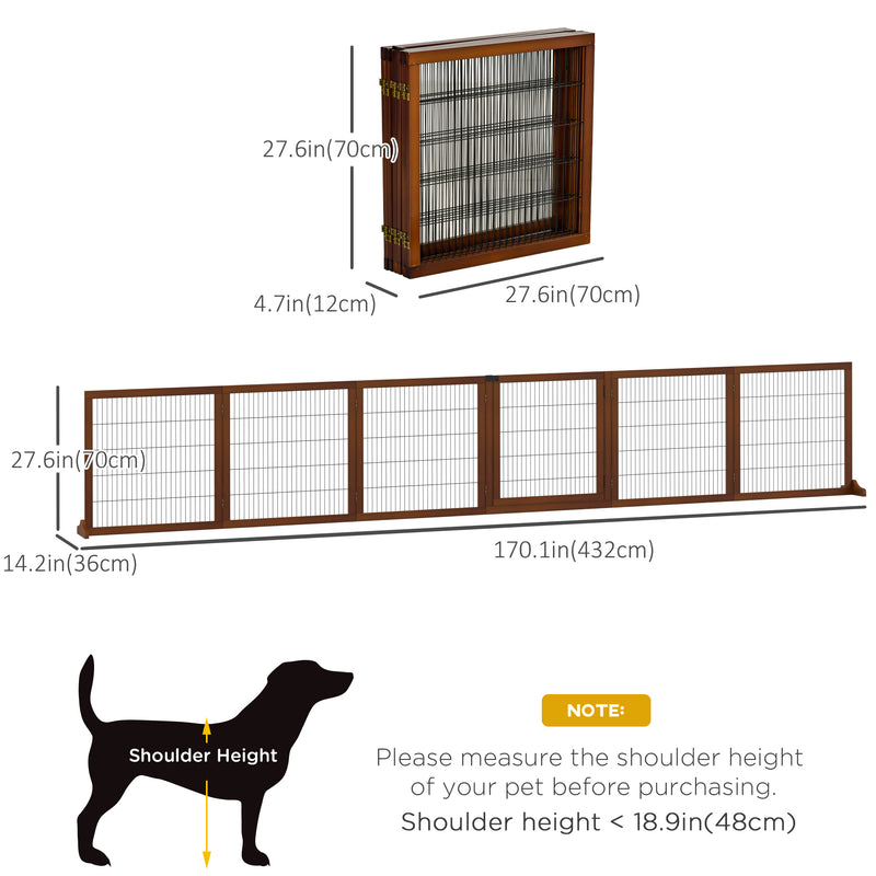 Wooden Pet Gate Freestanding Dog Safety Barrier, for House Doorway