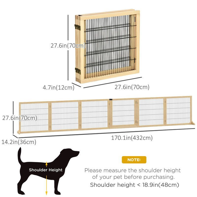 Wooden Pet Gate Freestanding Dog Safety Barrier, for House Doorway