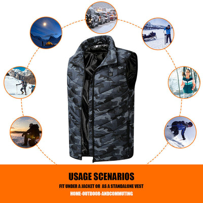 Heated Jacket Men Coat Intelligent USB Electric Warm Winter Thermal Vest