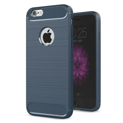 For iPhone 6 & iPhone 6S Case - Hybrid Shockproof Soft TPU Carbon Fiber Cover