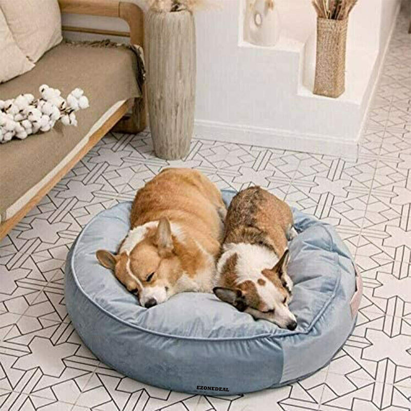 Pet Dog Cat Sleeping Bed Warm Soft Round Nest Basket Mat Comfy Cushion Kennel