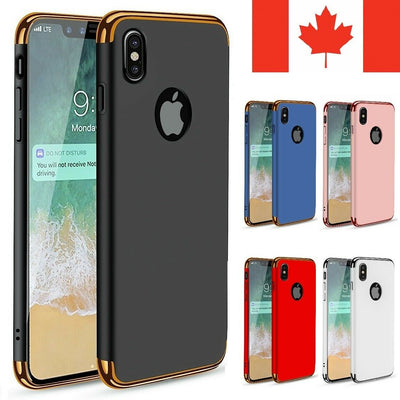 Luxury Chrome Case Hard Slim Armor Cover For iPhone X 8 Plus 7 6S 6