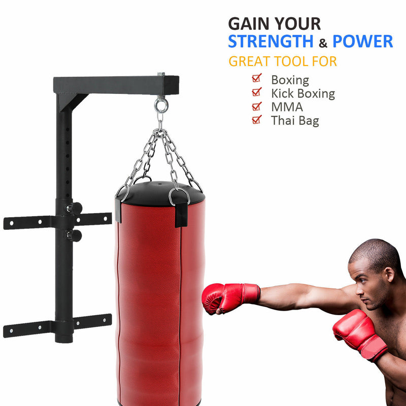 Wall Mount Heavy Bag Hanger Punching Bag Stand Boxing Bracket Black