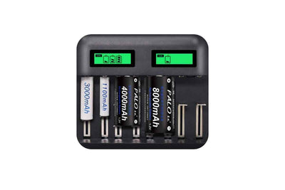 8 Slot Smart Battery Charger LCD Display for C/D/AA/AAA Rechargeable Batteries