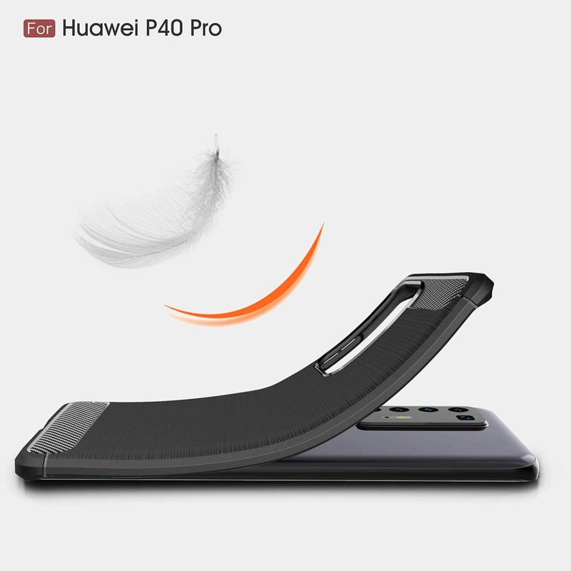 For Huawei P40 Pro Case - Carbon Fiber Shockproof Soft Back Cover