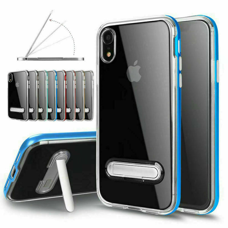 Kickstand Case Ultra Hybrid Slim TPU Cover (4 Colour) For iPhone X XS XS Max 7 8