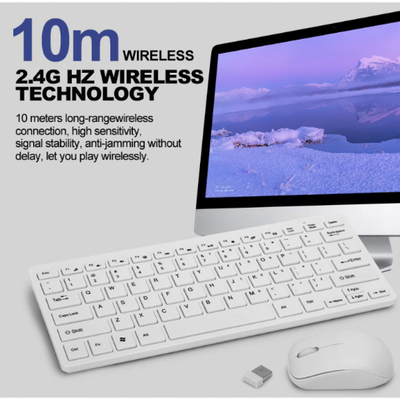 Wireless Keyboard And Mouse Set Combo 2.4Ghz For Laptop PC Mac with USB Receiver