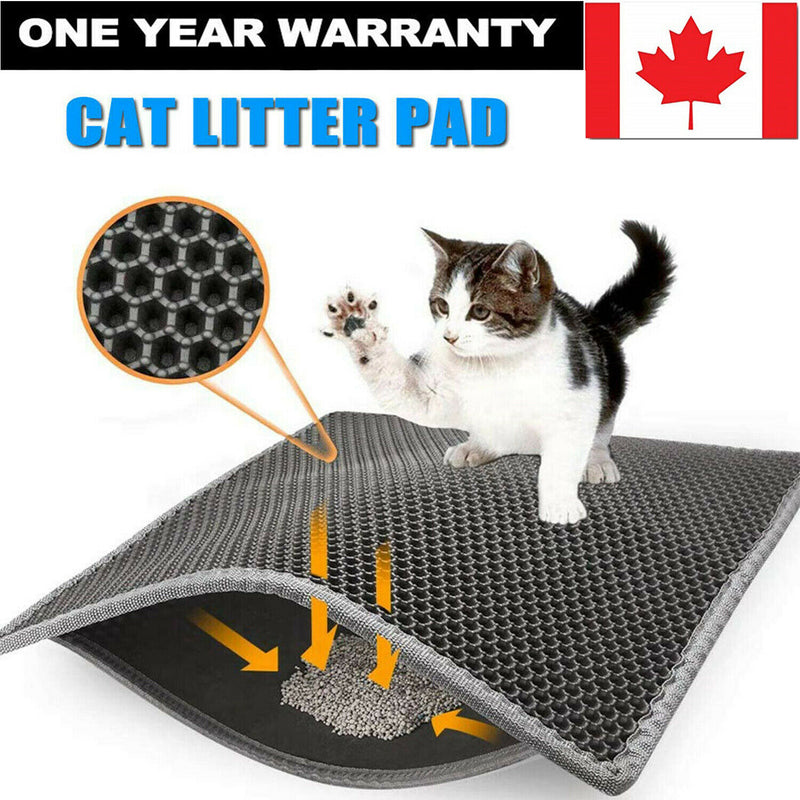 Waterproof Double-Layer Cat Litter Mat Trapper Foldable Pad Pet Rug Home L Size