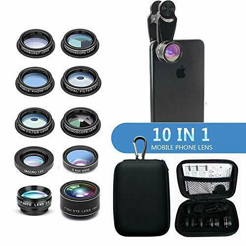 Phone Camera Lens 10 in 1 Cell Phone Lens Kit Macro Lens for iPhone and Android