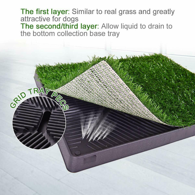 Grass Bathroom for Dog Puppy Portable Potty Pad tray Trainer Indoor Alternative