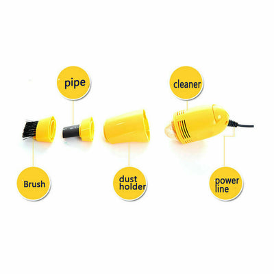 Mini Computer Vacuum USB Keyboard Cleaner PC Laptop Kit Dust Cleaning Brush