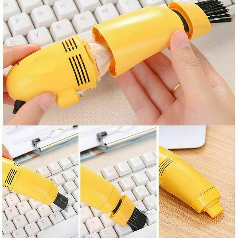 Mini Computer Vacuum USB Keyboard Cleaner PC Laptop Kit Dust Cleaning Brush