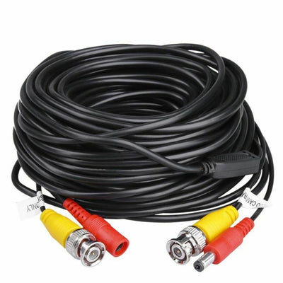 10M White Premade BNC Video Power Cable / Wire For Security Camera, CCTV, DVR