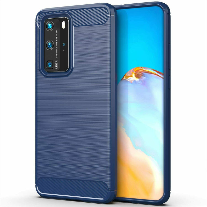 For Huawei P40 Pro Case - Carbon Fiber Shockproof Soft Back Cover