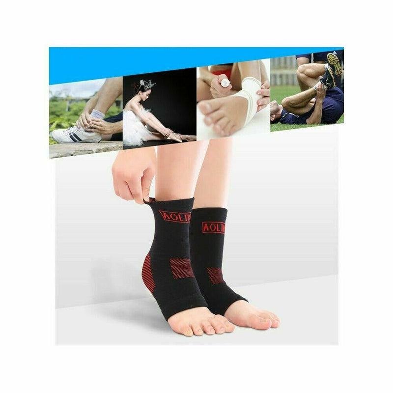 2Ankle Brace Support Achilles Tendon Wrap Sleeve Socks Basketball Protector Foot