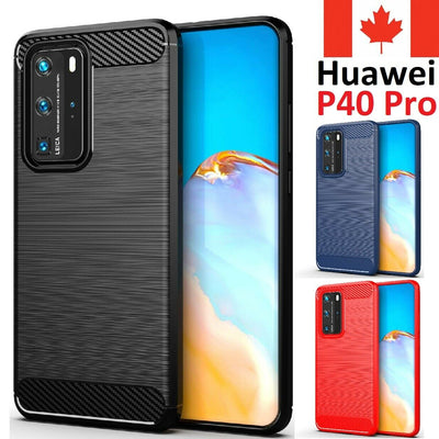 For Huawei P40 Pro Case - Carbon Fiber Shockproof Soft Back Cover