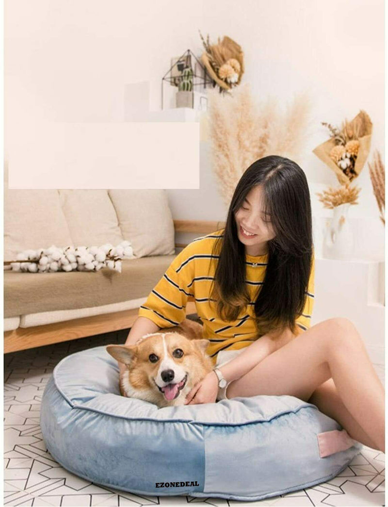 Pet Dog Cat Sleeping Bed Warm Soft Round Nest Basket Mat Comfy Cushion Kennel