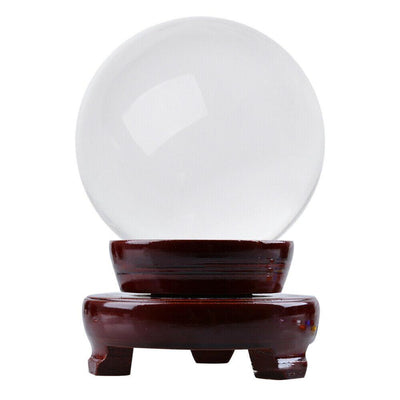 Clear Crystal Ball Sphere 80mm Decor Photography Lens Photo Prop Lensball & Base