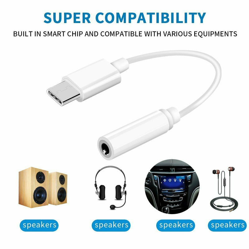 USB C to 3.5mm Headphone Jack Adapter in Aux Cable Lead Audio Converter Adapter