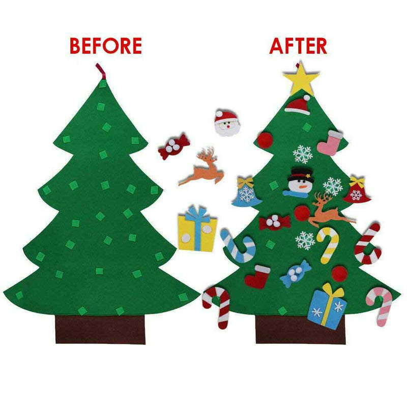 DIY Christmas Tree Set Felt Removable Ornaments Xmas Kids Hand Craft Decor AU