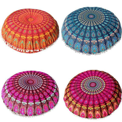 Mandala Floor Pillows Round Bohemian Meditation Cushion Cover Ottoman Pouf 8382