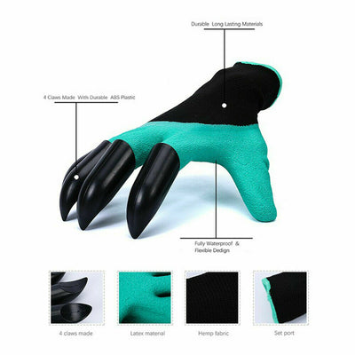 Garden Gloves with Claws for Digging Planting Gardening ABS Tool for Home Pot