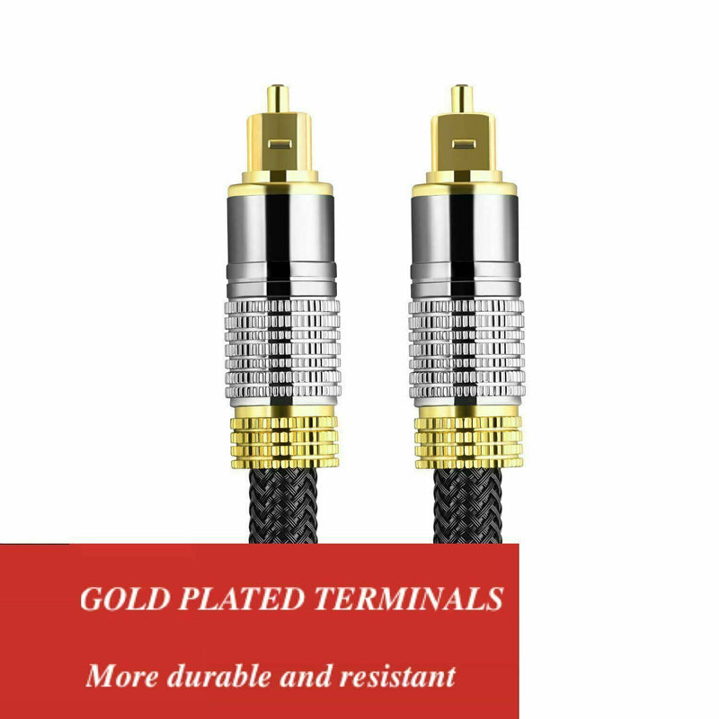 optical cable TOSlink fibre digital audio lead core wire sound S/PDIF gold-plate