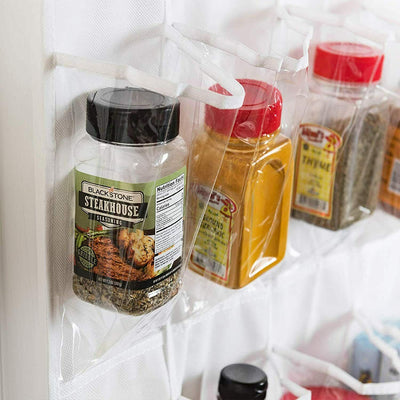 hanging pantry organizer 15 Pocket standard door rod,Crystal Clear Storage Rack