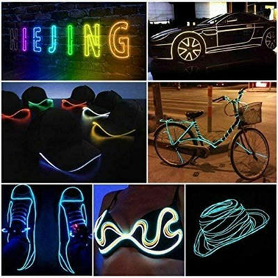 New 5M/16.5ft Led Flexible Soft Tube Wire Lights Neon Glowing Rope Strip Light