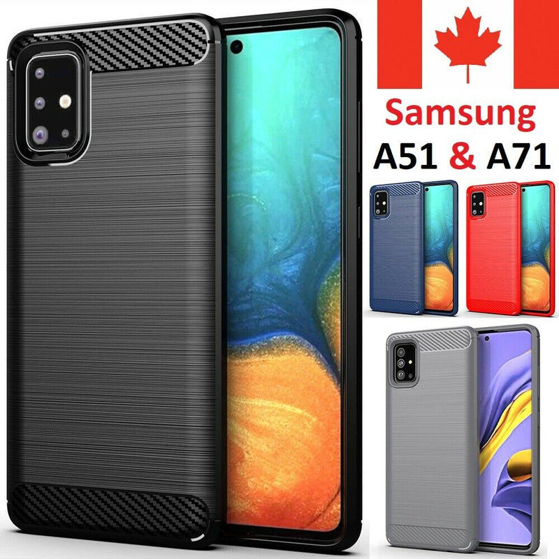 For Samsung Galaxy A51 & A71 Case - Carbon Fiber Shockproof Slim Armor Cover