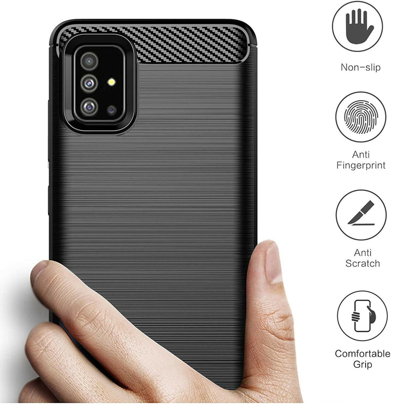 For Samsung Galaxy A51 & A71 Case - Carbon Fiber Shockproof Slim Armor Cover