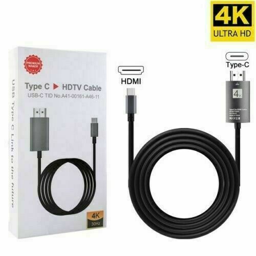 Type-C HDMI Cable 4K USB C to HDMI Compatible with MacBook Samsung S9 S10 Dell