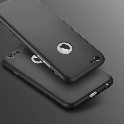 For iPhone 7 8 Plus X Case - Shockproof 360 Bumper Cover + Tempered Glass