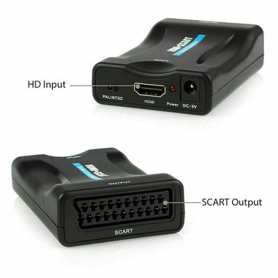 SCART To HDMI Video Audio Upscale Converter Adapter Sky TV 1080P DVD Box HD more